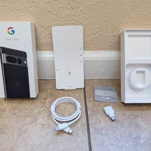 Google Pixel OEM USB Cable, USB Adapter, SimTool, Box for Pixel 7 Pro Black